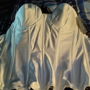 Longline bra with cincher and garters